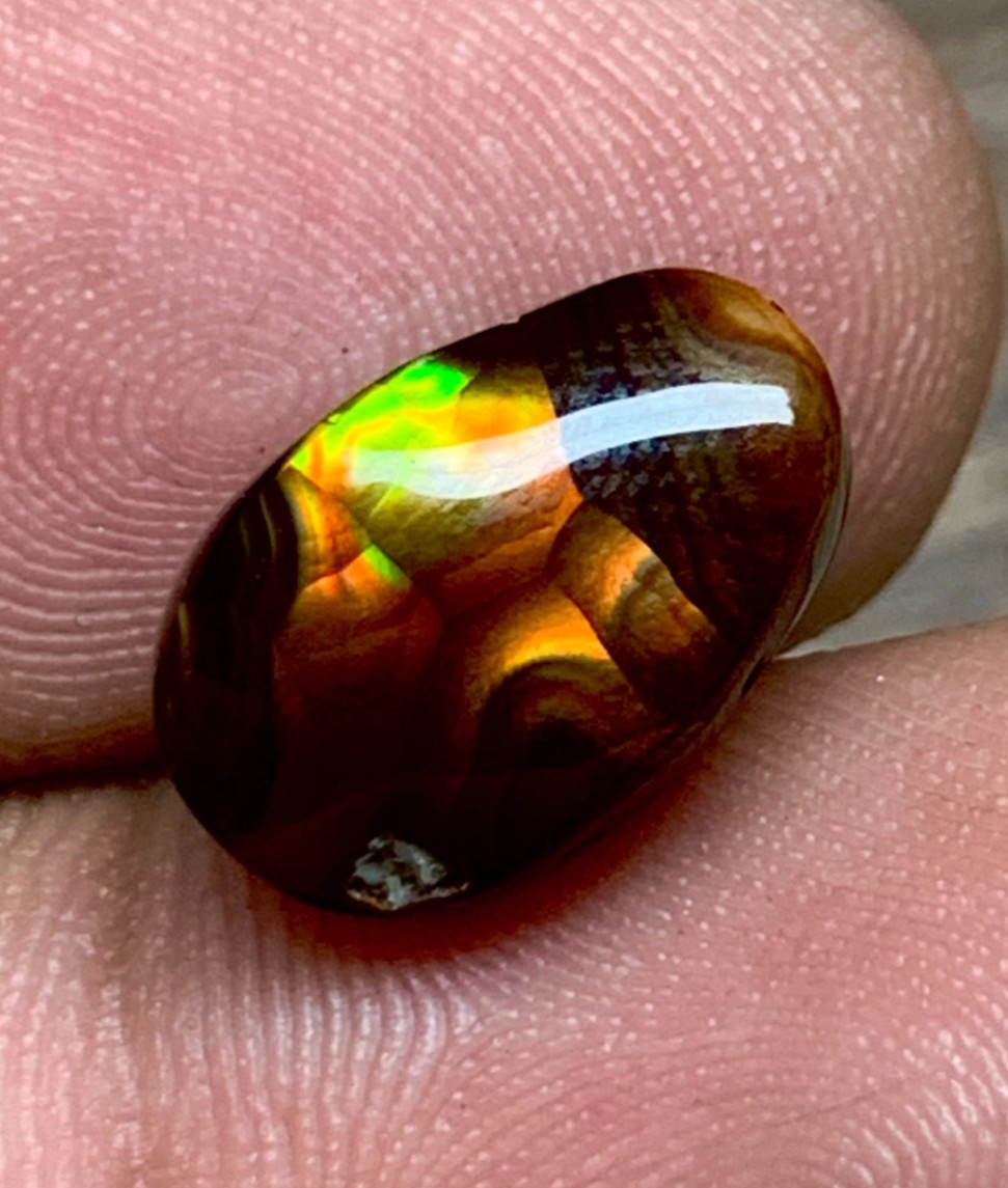 Natural Mexican Fire Agate 4.55crt Loose Gemstone Long Pear Cabochon for Jewelry