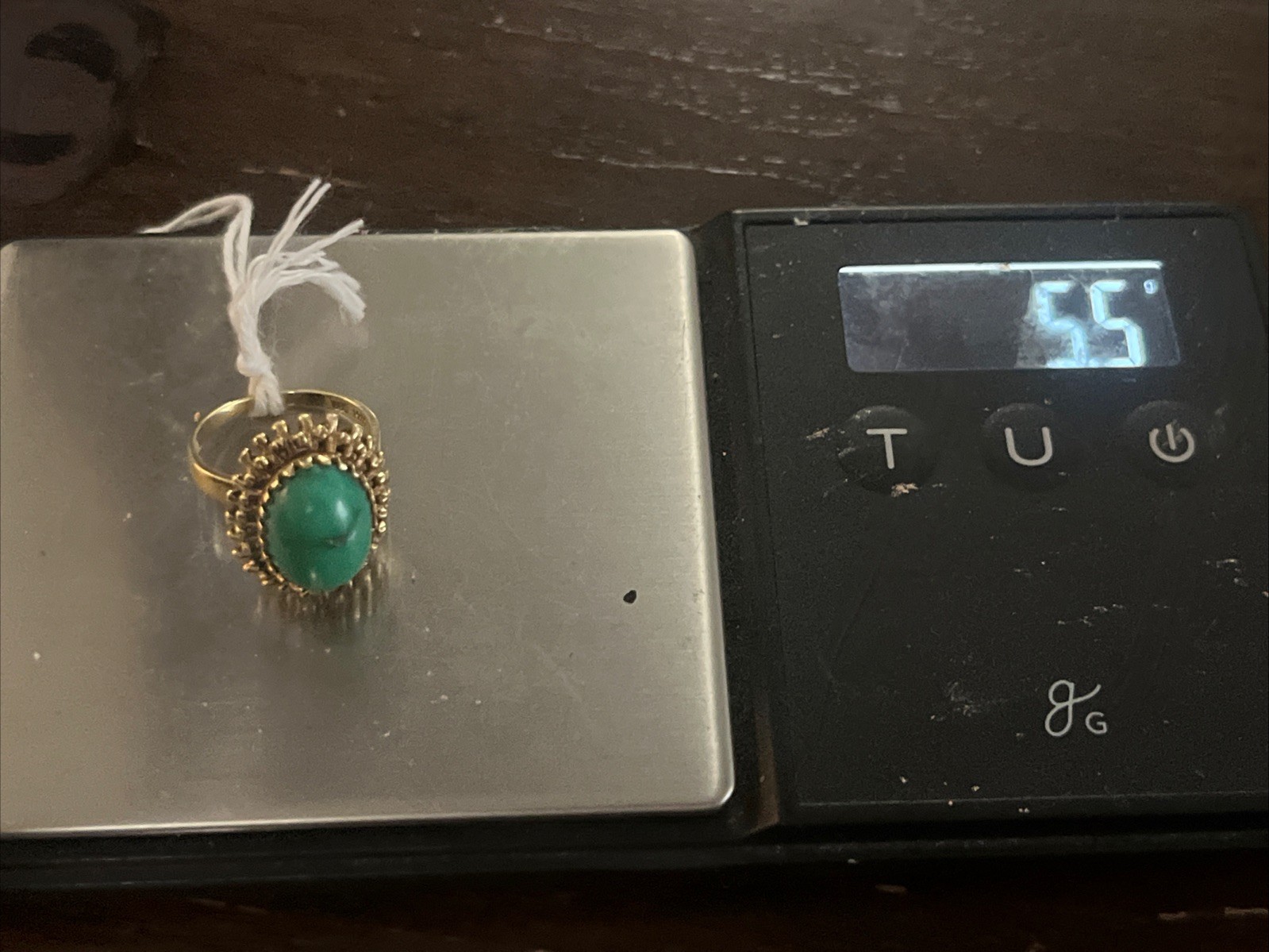 14K Cabochon Ring Yellow Gold Stamped 585 HH