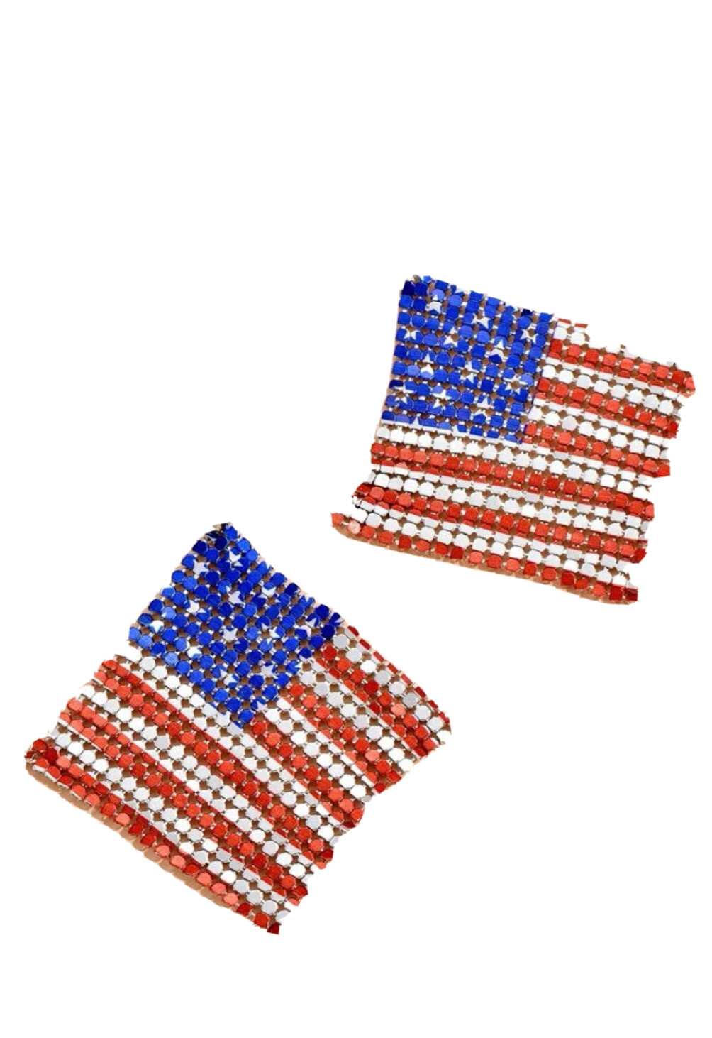 Patriotic earrings Red White Blue USA American Flag earrings 4th July Iron Alloy