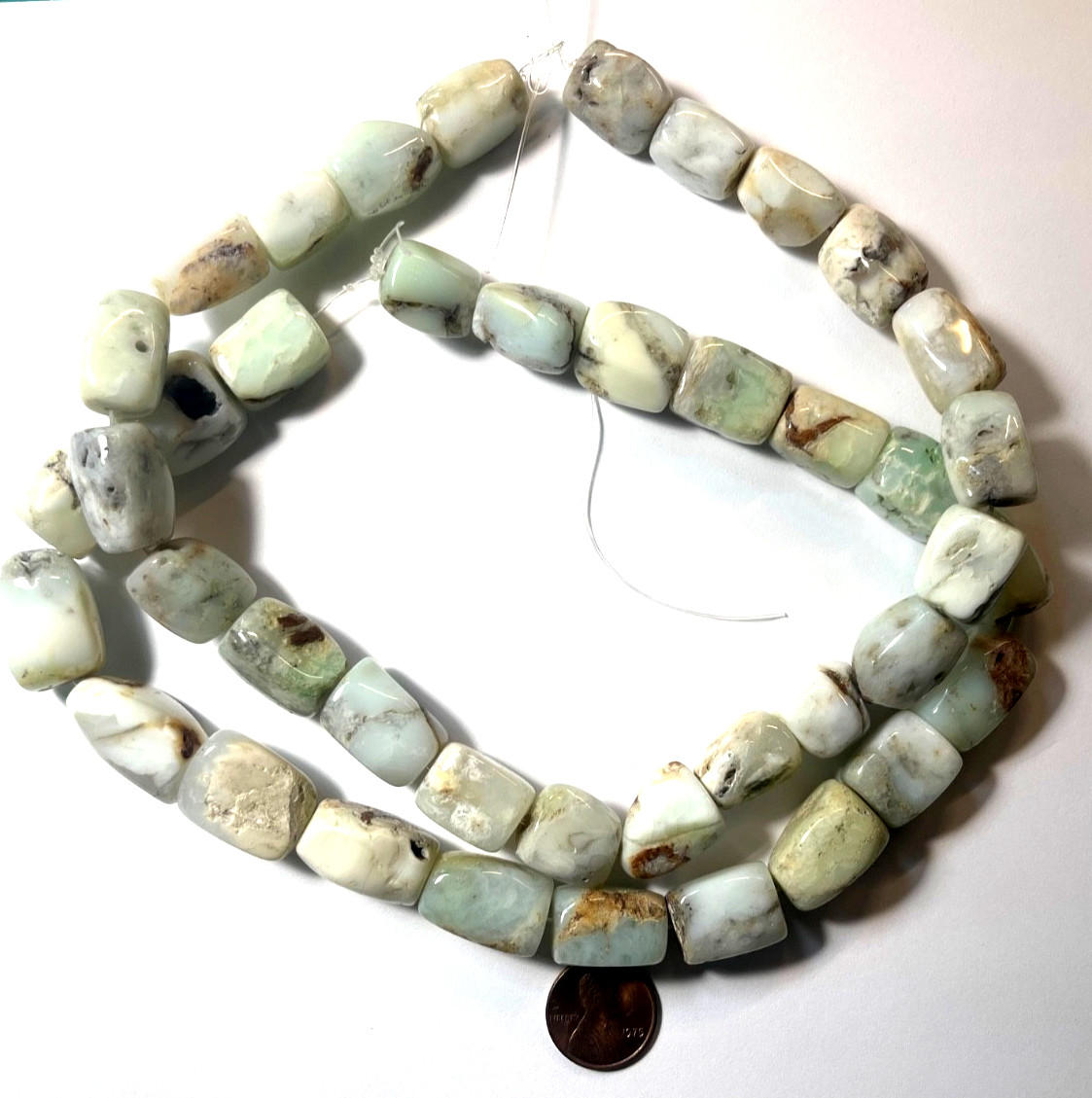 ONE STRAND 15.5″ SMOOTH FACETED CHRYSOPRASE NUGGET 24X14 MM BELOW WHOLESALE!