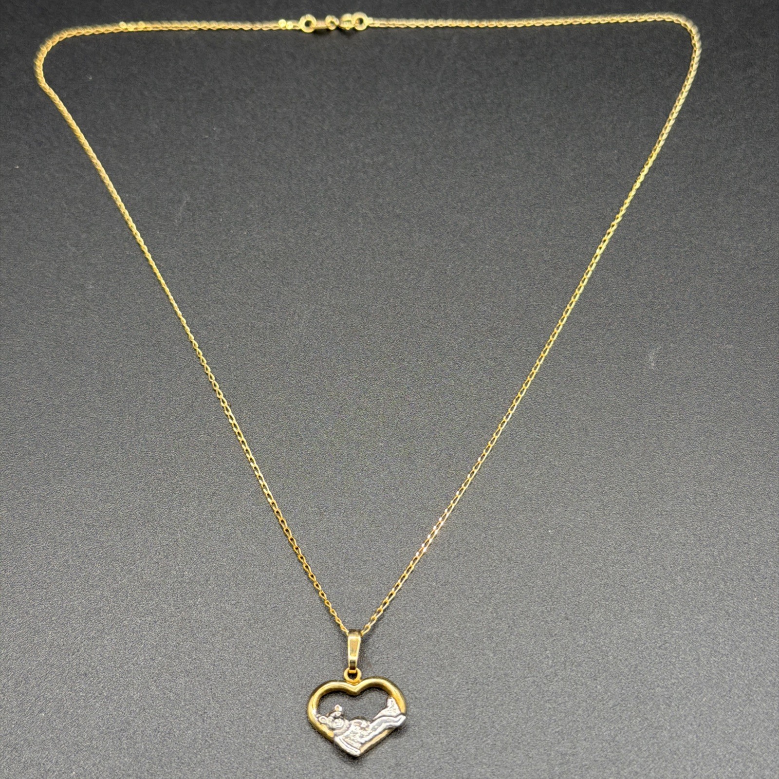 9ct Gold Teddy Heart Pendant