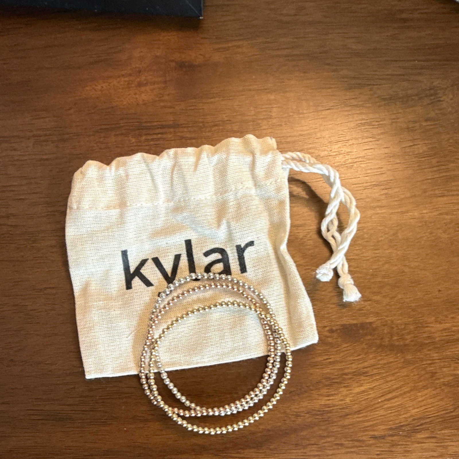 Kylar Mack 3MM Silver, Gold, & Rose Gold Ball Bracelet – Set of 3; Size 7.5″