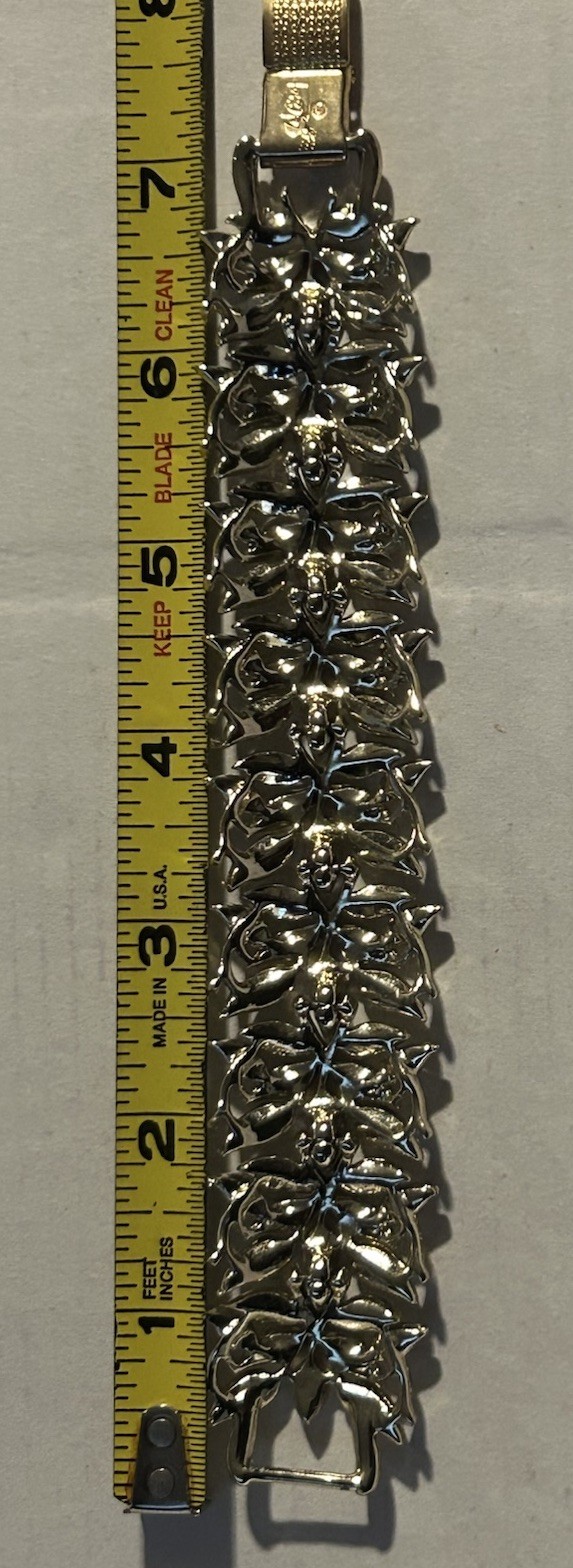 Vintage Coro Pegasus Bracelet Gold Tone Motif Link Leaf Floral 7”
