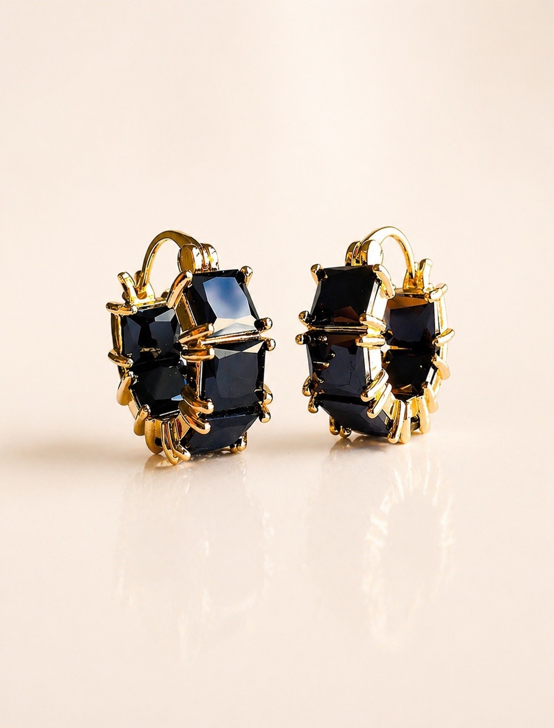 Black Onyx Earrings Gold Hoops 14k Birthday Gifts For Women