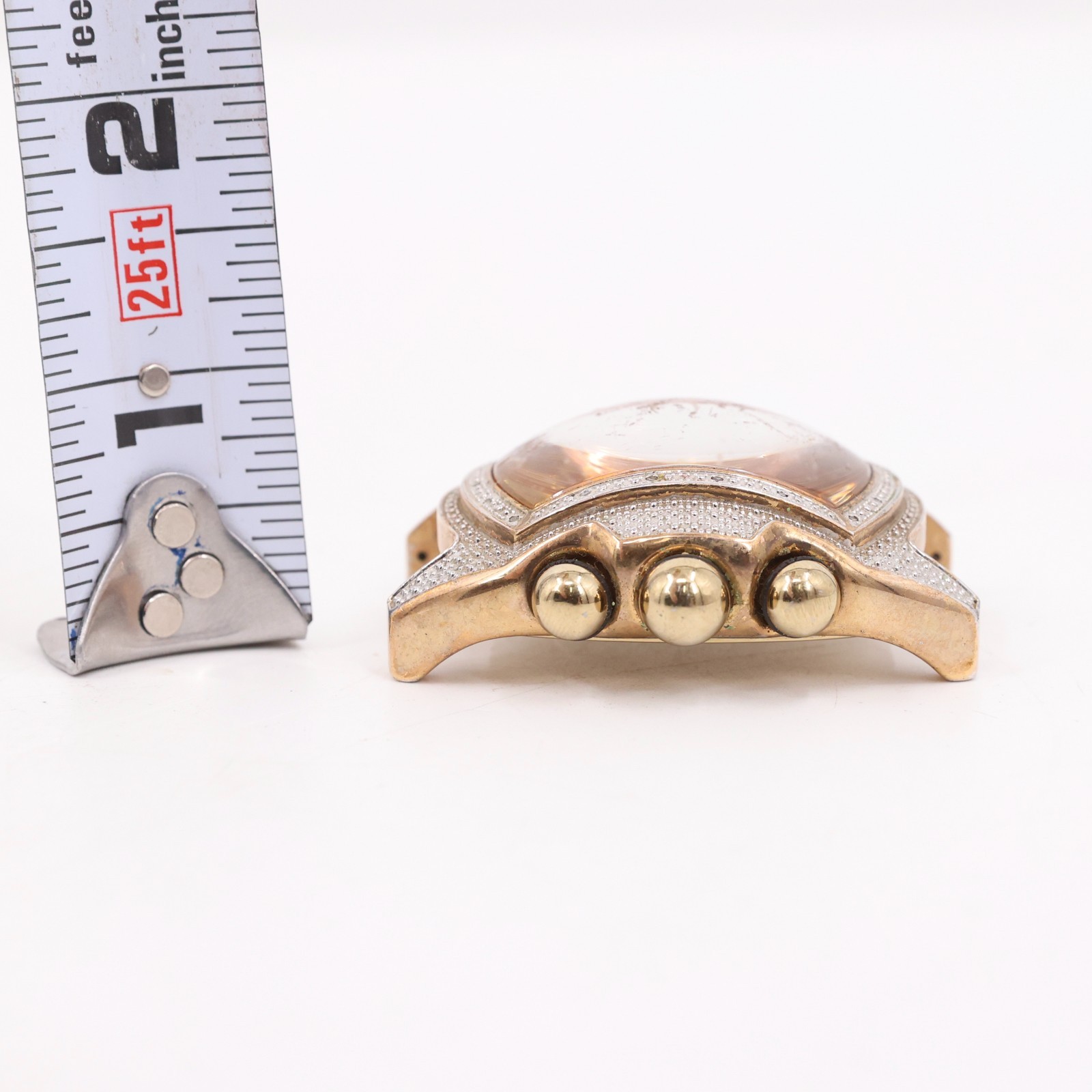 Techno Master TM 2063 Diamond Chronograph Watch Case Gold Tone 1.75″