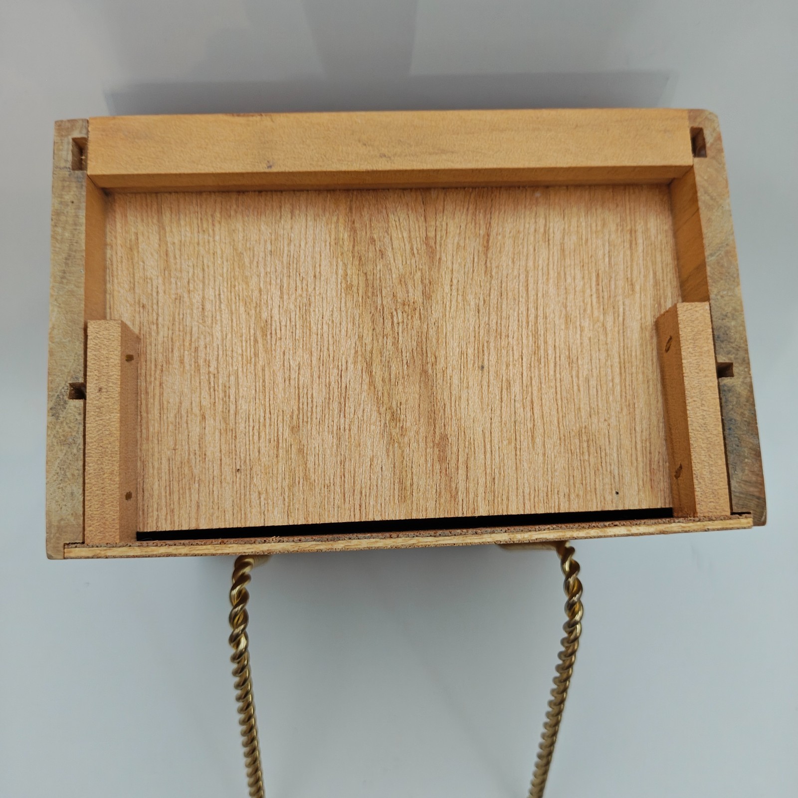 Vintage Wooden Roll Top Jewelry Box Mini Desk Organizer Drawers Made in Taiwan