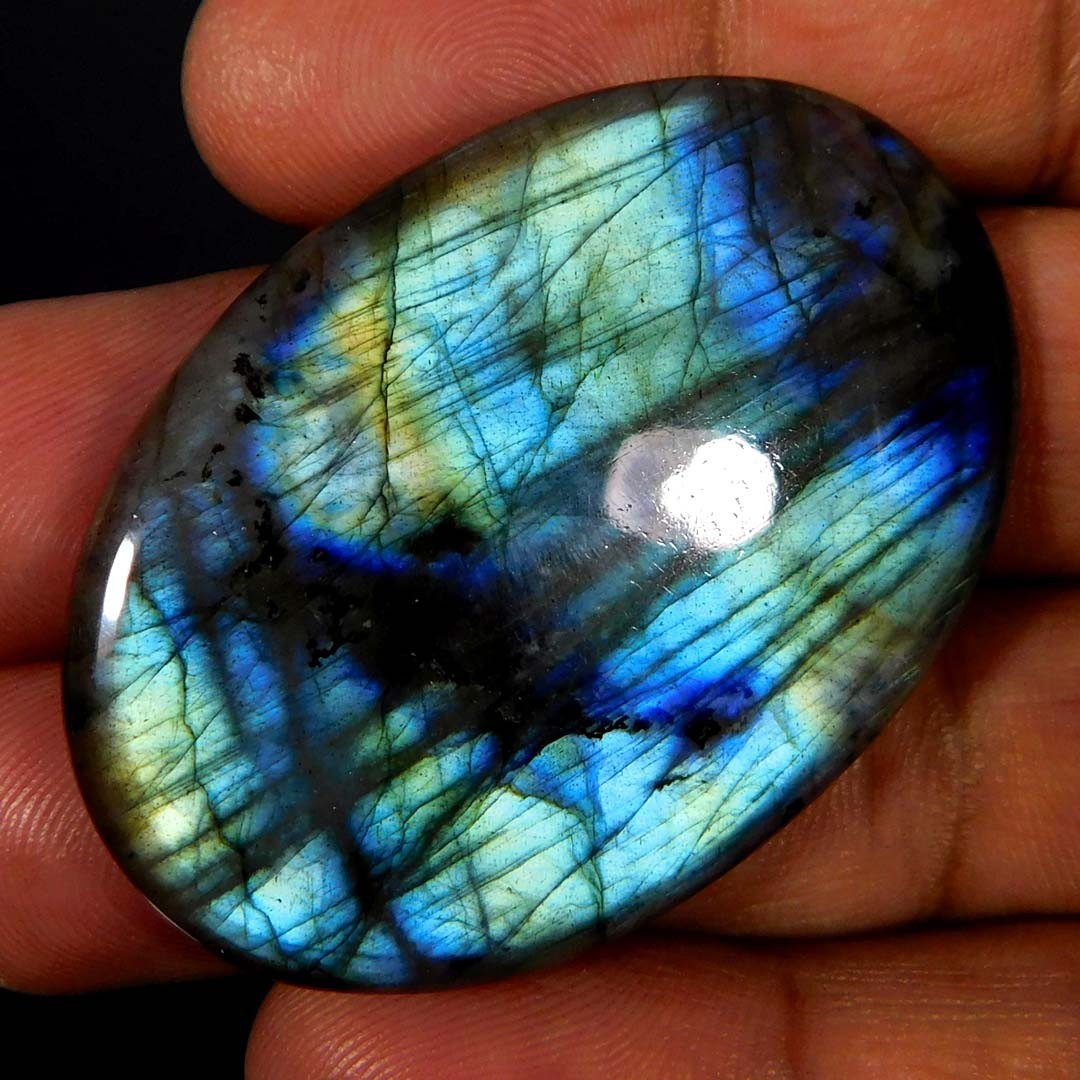 Wholesale 81.00Cts. Natural Power Weird Labradorite Oval Cabochon Loose Gemstone