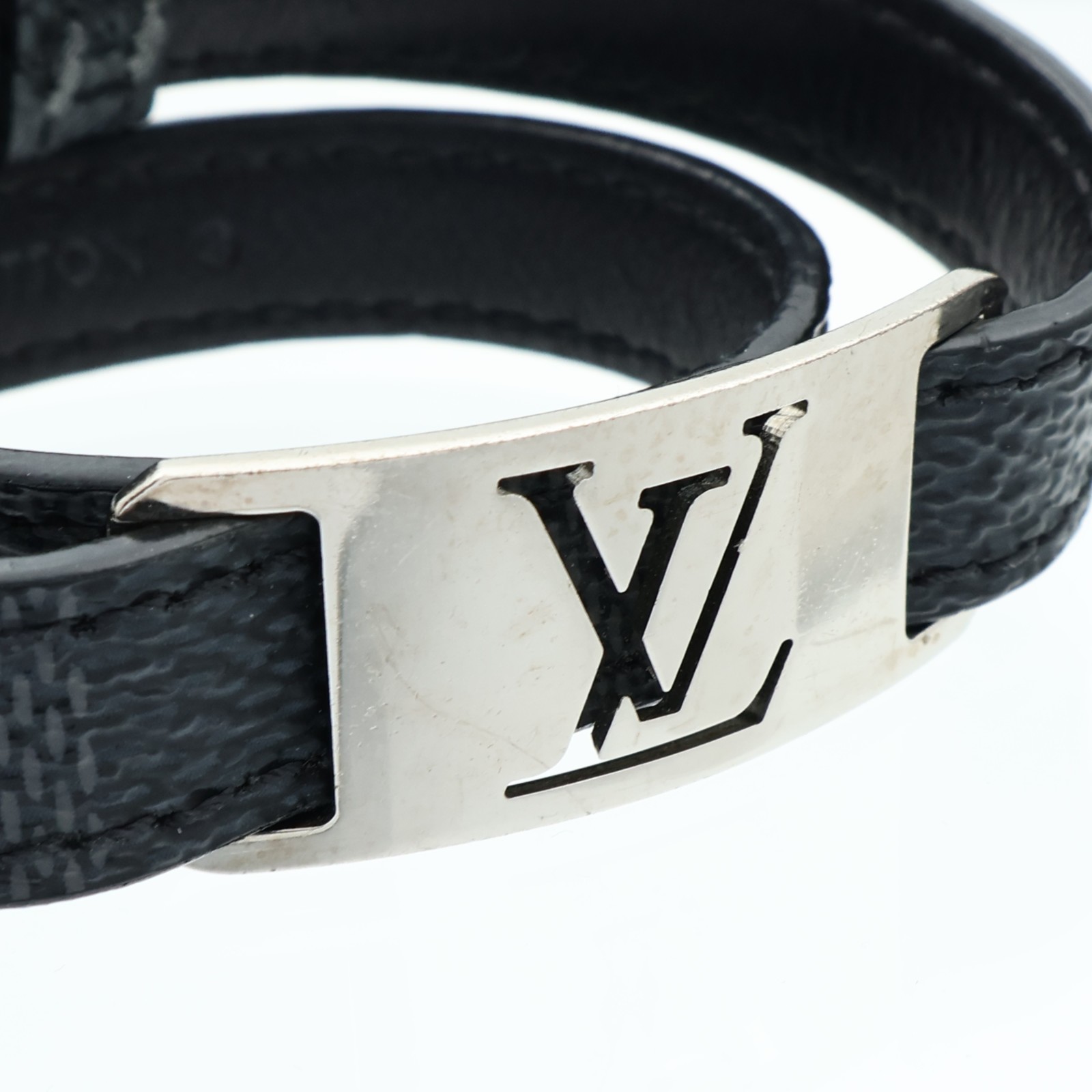 LOUIS VUITTON LV SHW Sign It Bracelet M6616E Damier Graphite Black