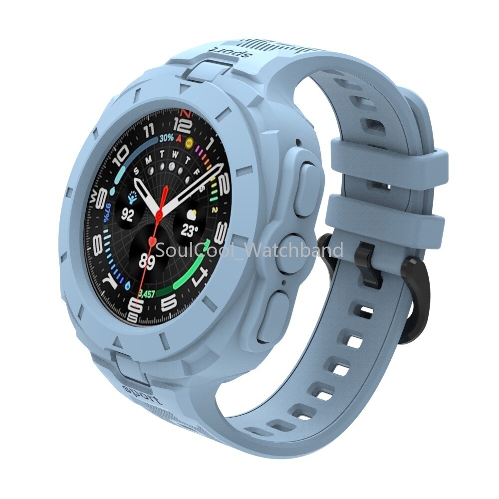 TPU Rugged Silicone Strap Sport Case Band For Samsung Galaxy Watch Ultra 47MM