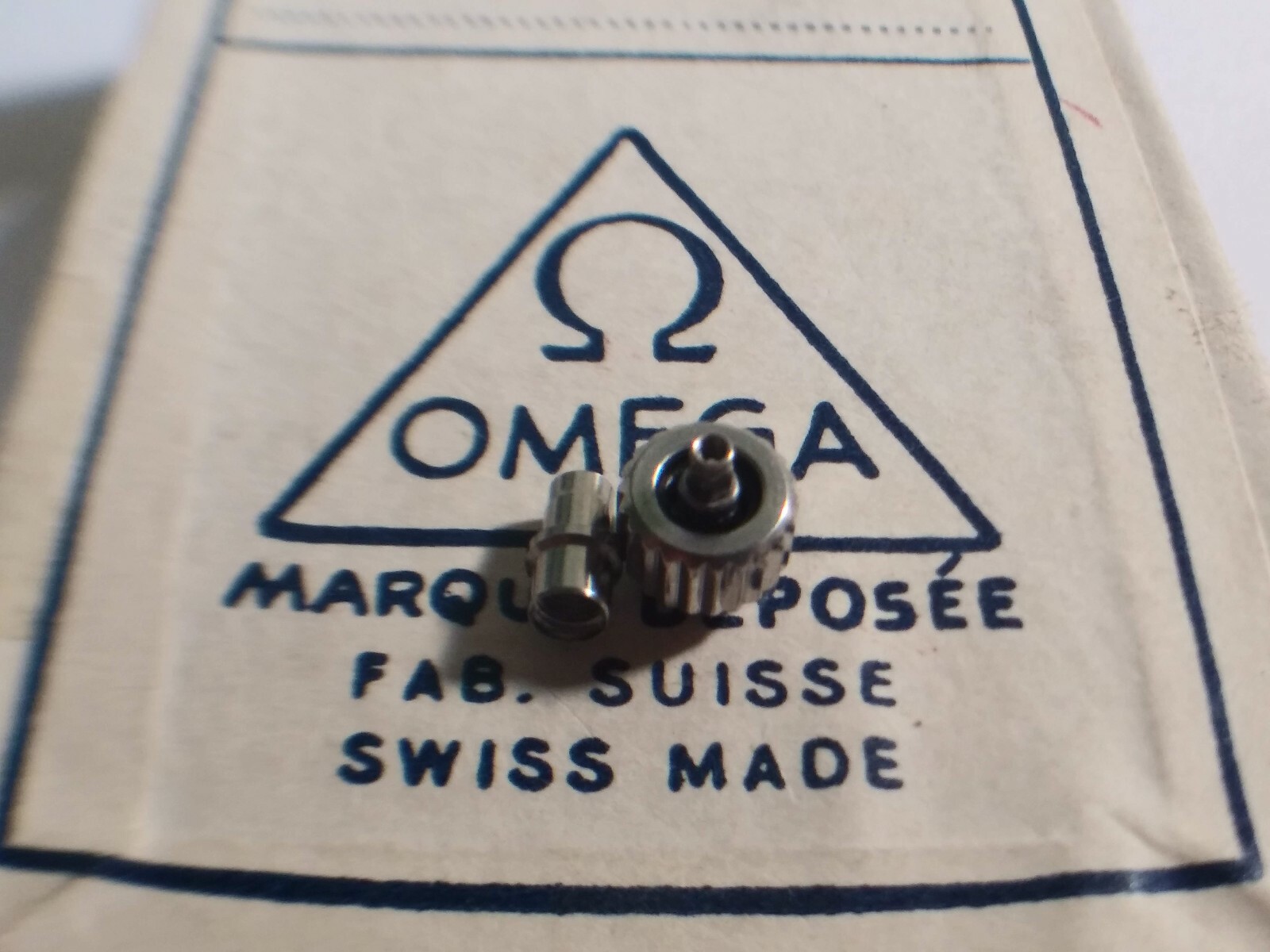 Unbranded for Omega screw down type CROWN S/S 5.4mm diameter with tube, new 5474