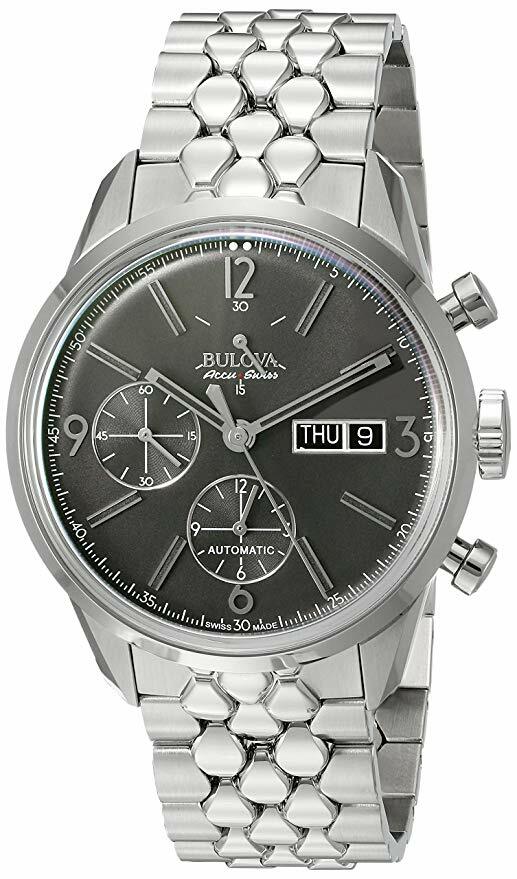 Bulova Accu Swiss 63C119 Murren Men’s Day Date Automatic Chronograph Watch