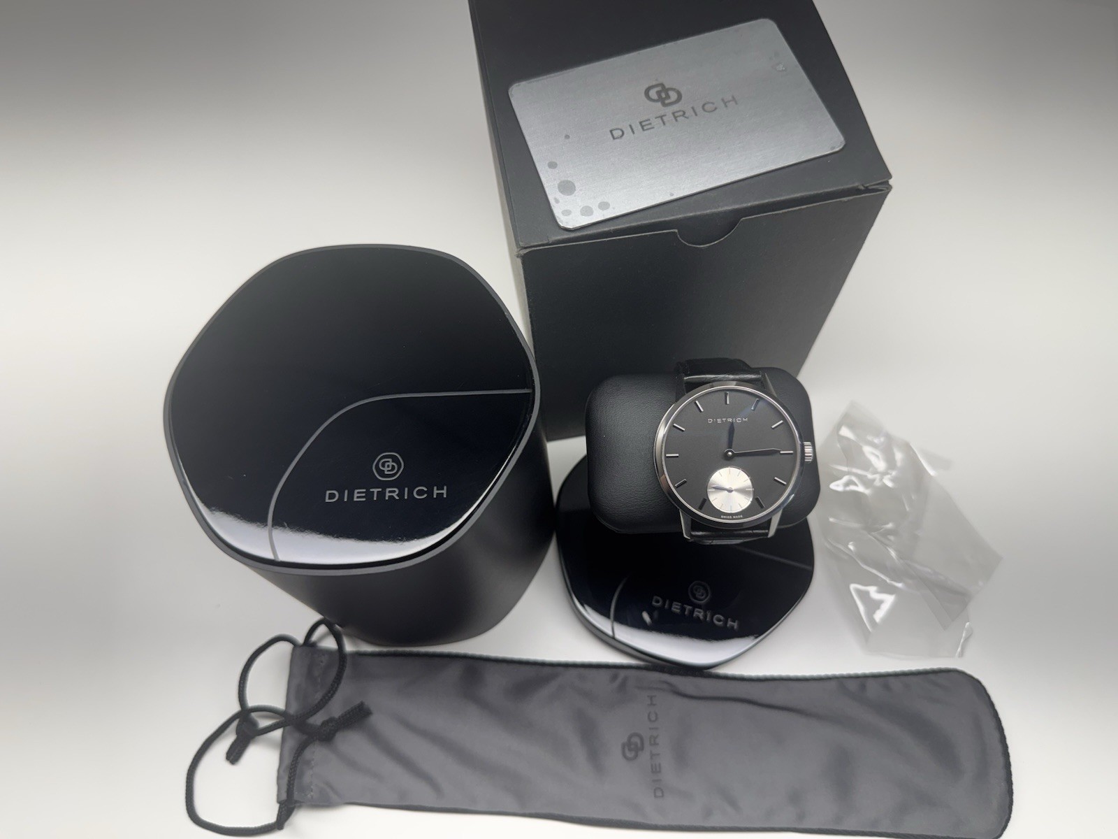 dietrich “night” black dial 17 jewels mechanical swiss made wristwatch $3995