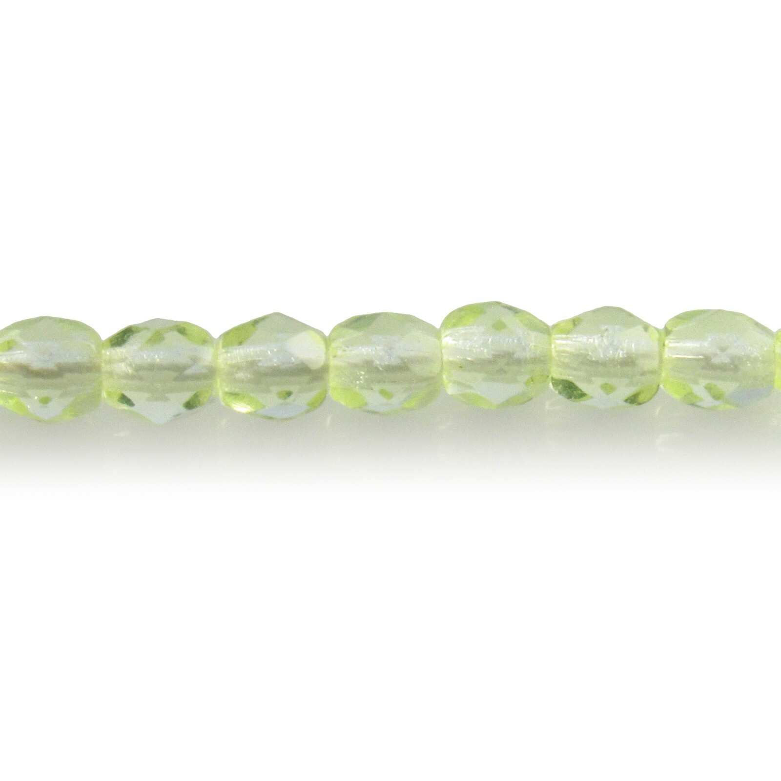 Jonquil Yellow Transparent – 50 4mm Round Faceted Czech Glass Fire Polish Beads