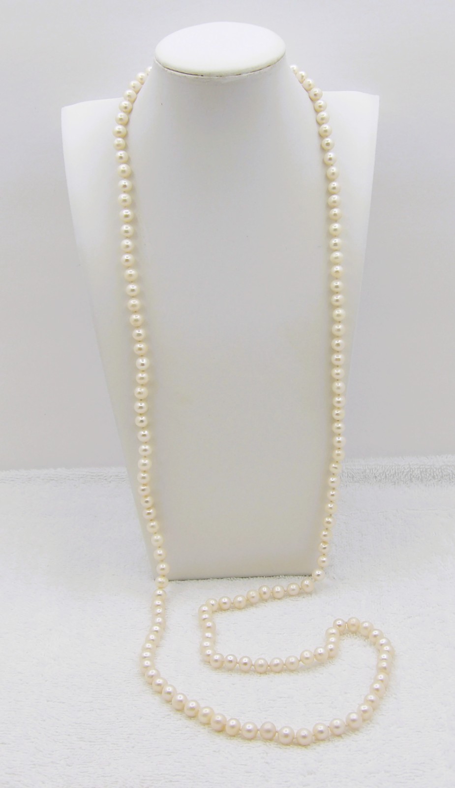45 inches long white potato Cultured Freshwater Pearl Necklace Knotted NK802B