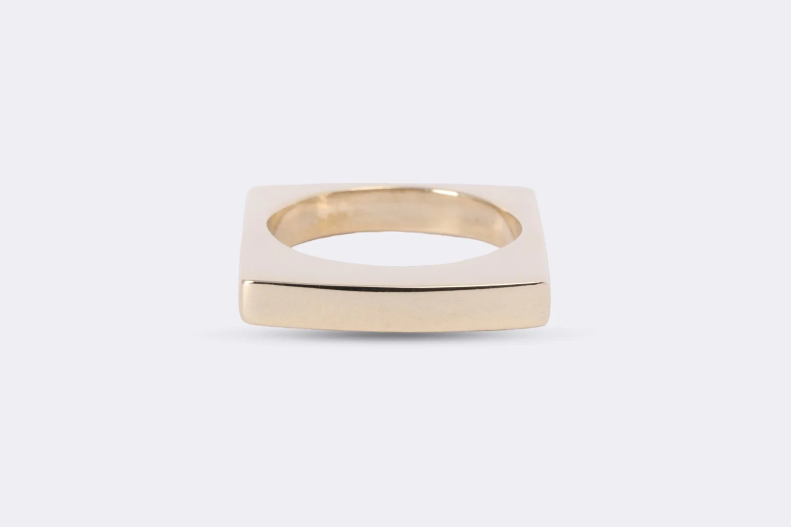 14k Yellow Gold Modern Curved Block Ring Size 5 (7.71g.)
