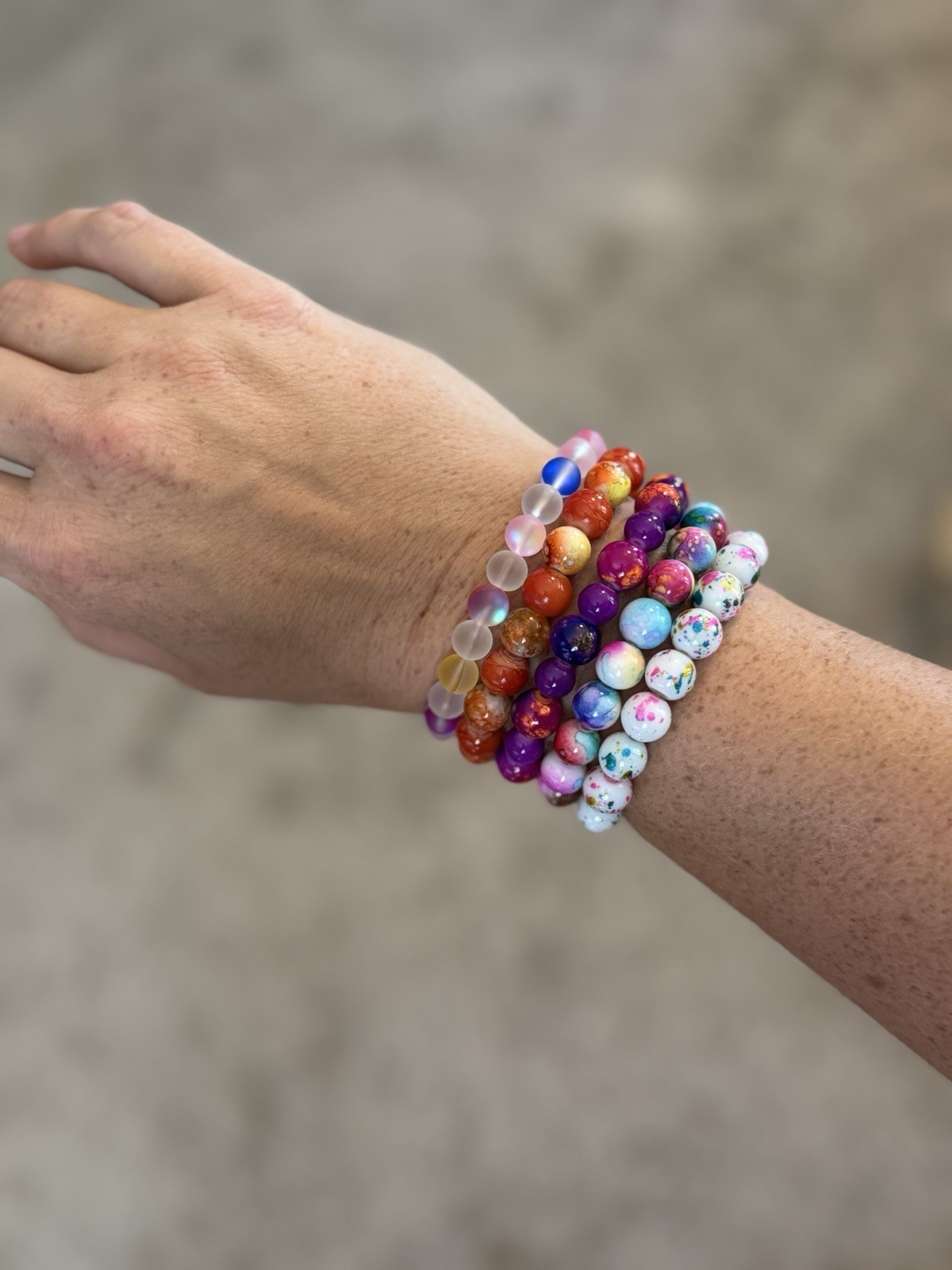 Beaded Stretch Bracelets Made With 8mm Glass Beads $8.99/each!