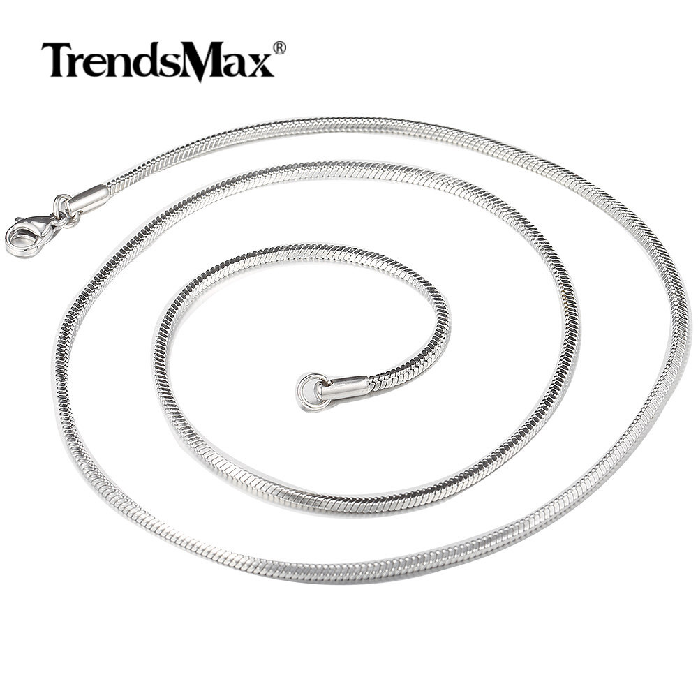 0.9-2mm Silver/Gold Plated Stainless Steel Herringbone Snake Chain Necklace 22″
