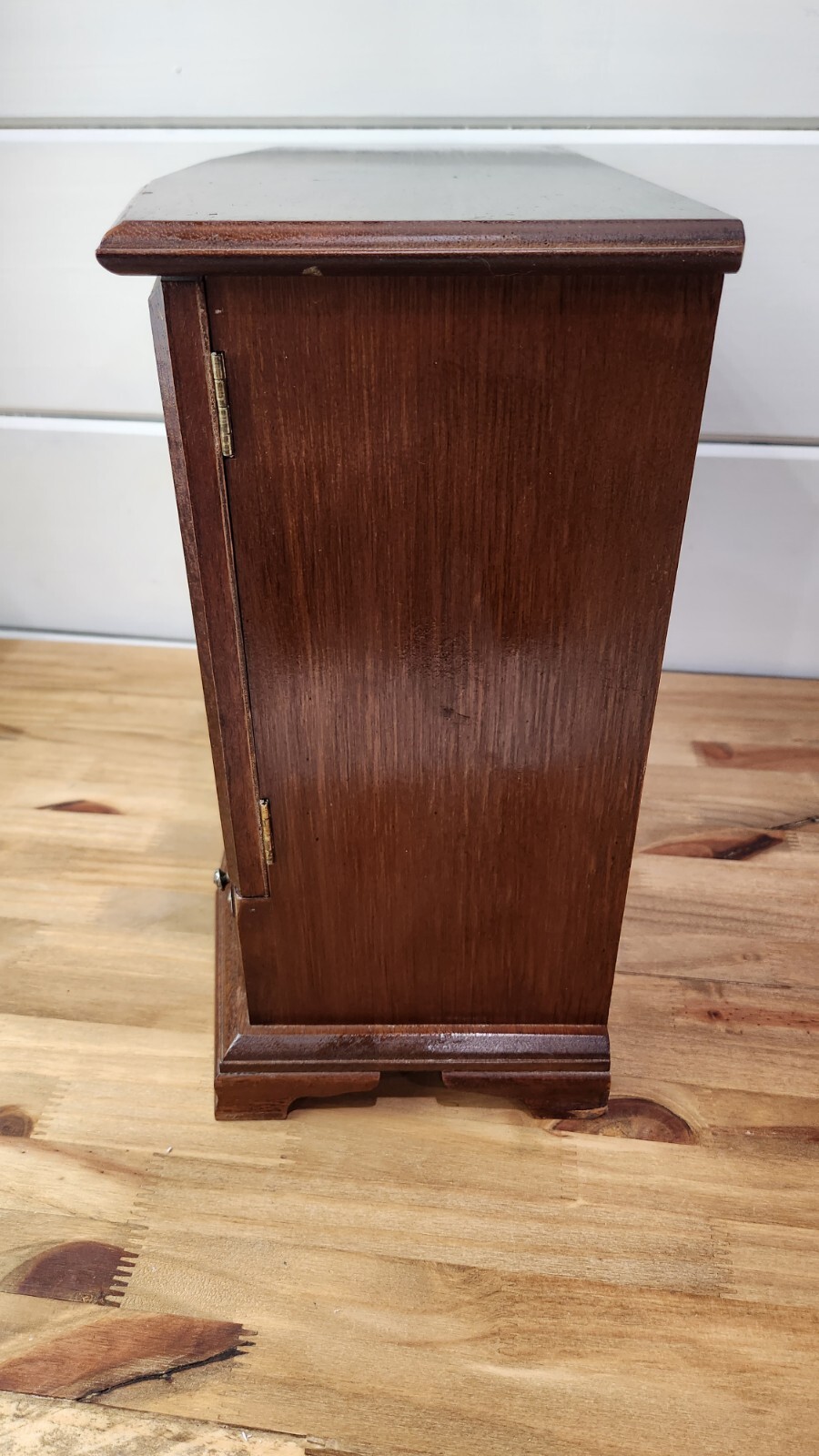 Wood Jewelry Box Table Top Velvet Lined Drawers 13″ X 14″ Vintage Taiwan