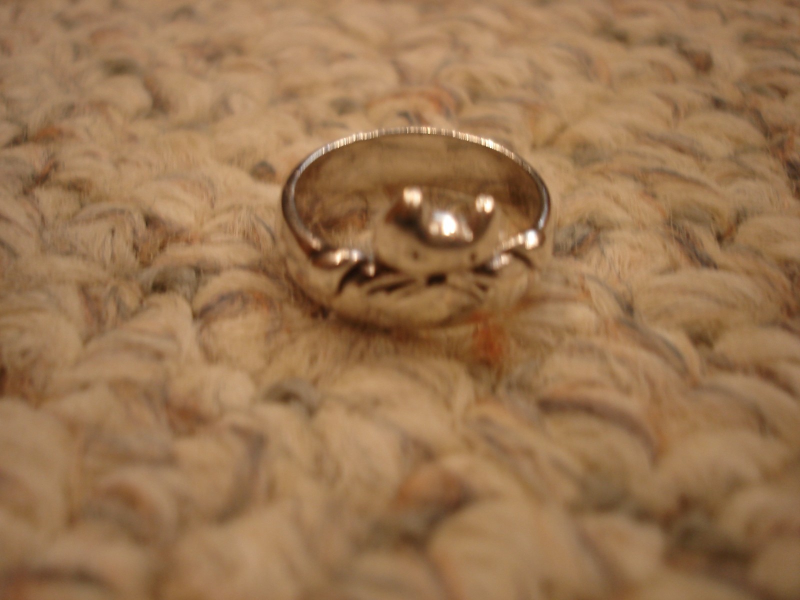 Vintage Peeking Kitty Cat Ring PSCL 925 Sterling Peter Stone