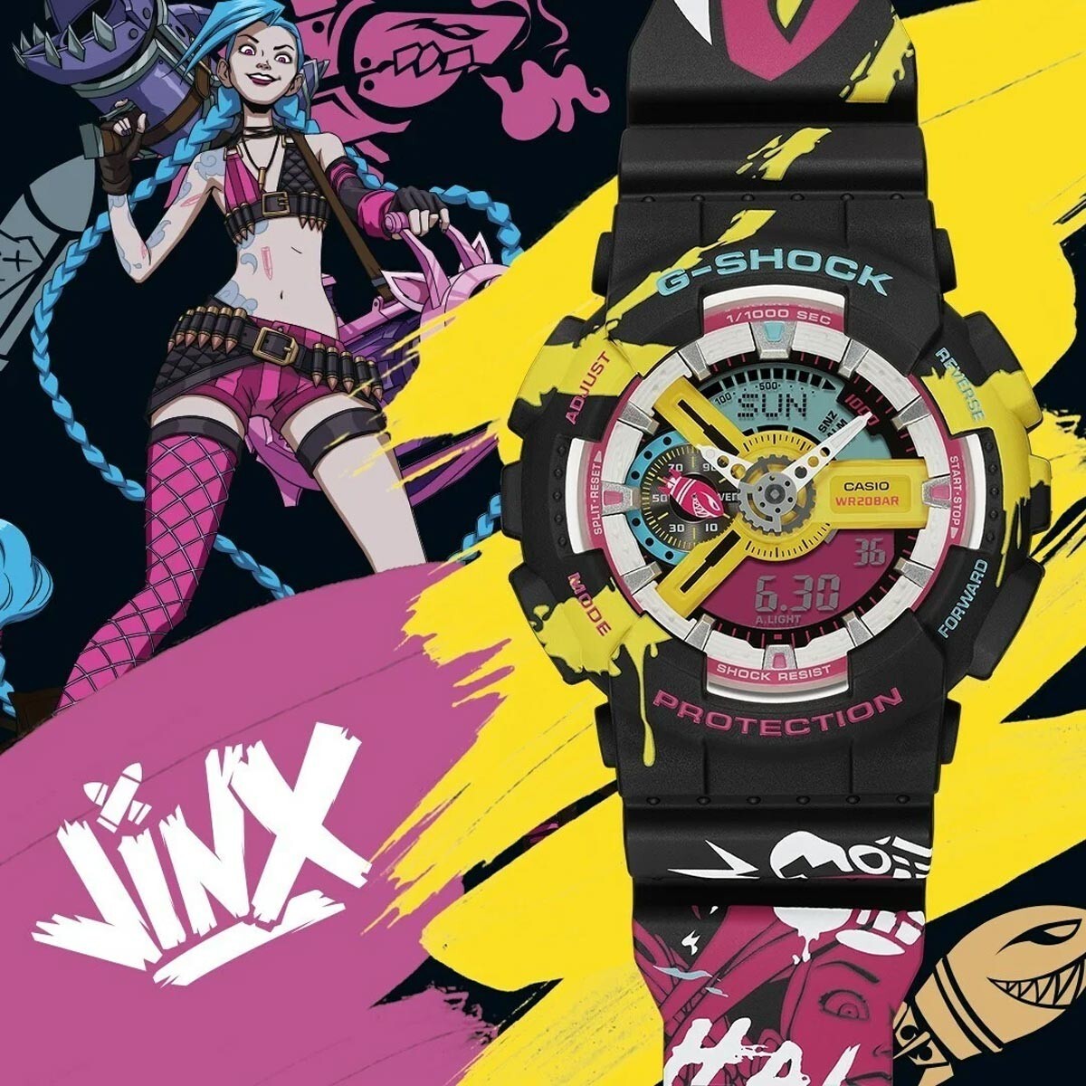 Casio G-Shock League of Legends Jinx Limited Edition GA-110LL-1A Watch