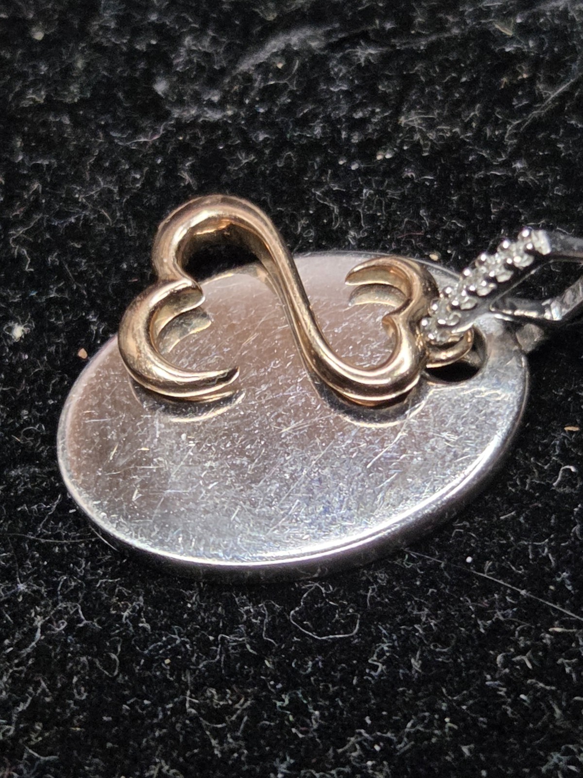 JANE SEYMOUR 14 KT DIAMOND OPEN HEARTS PENDANT