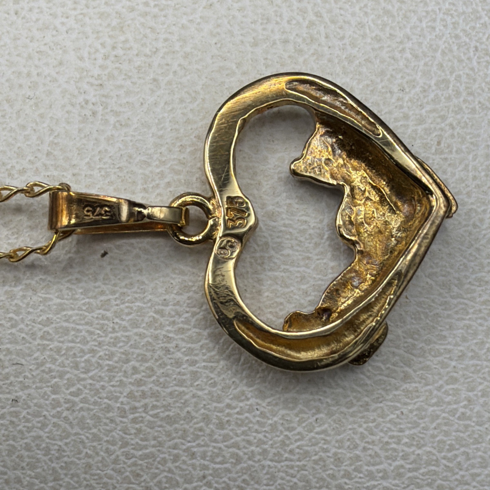 9ct Gold Teddy Heart Pendant