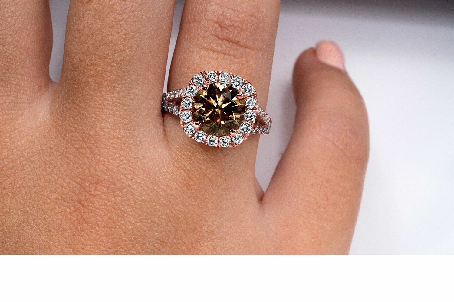 2Ct Simulated Diamond &Morganite Halo Women Engagement Ring 14K Rose Gold Finish