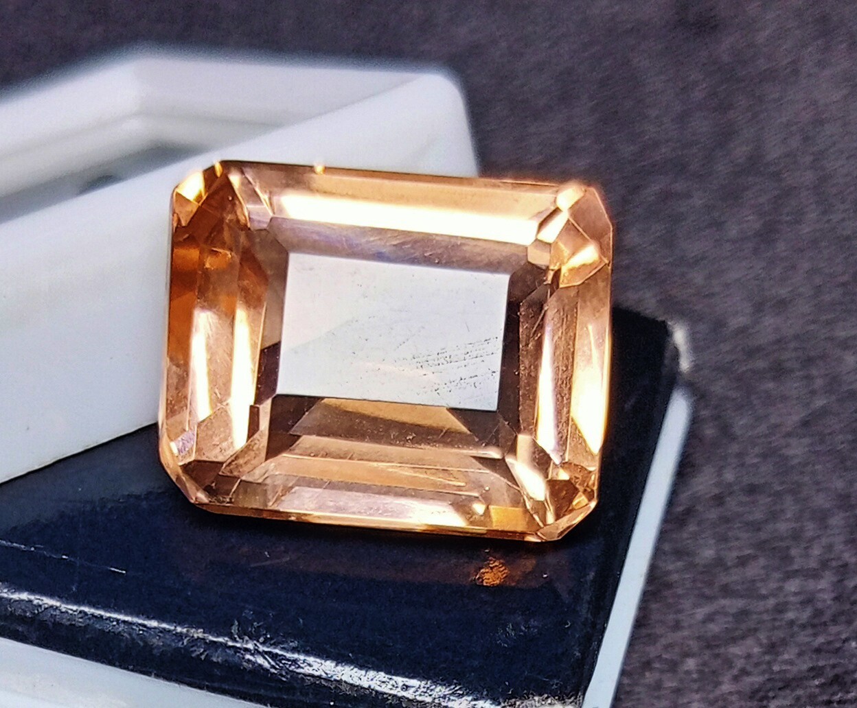 Natural Morganite Emerald Cut Madagascar Certified Loose Gemstone 17.90 Ct