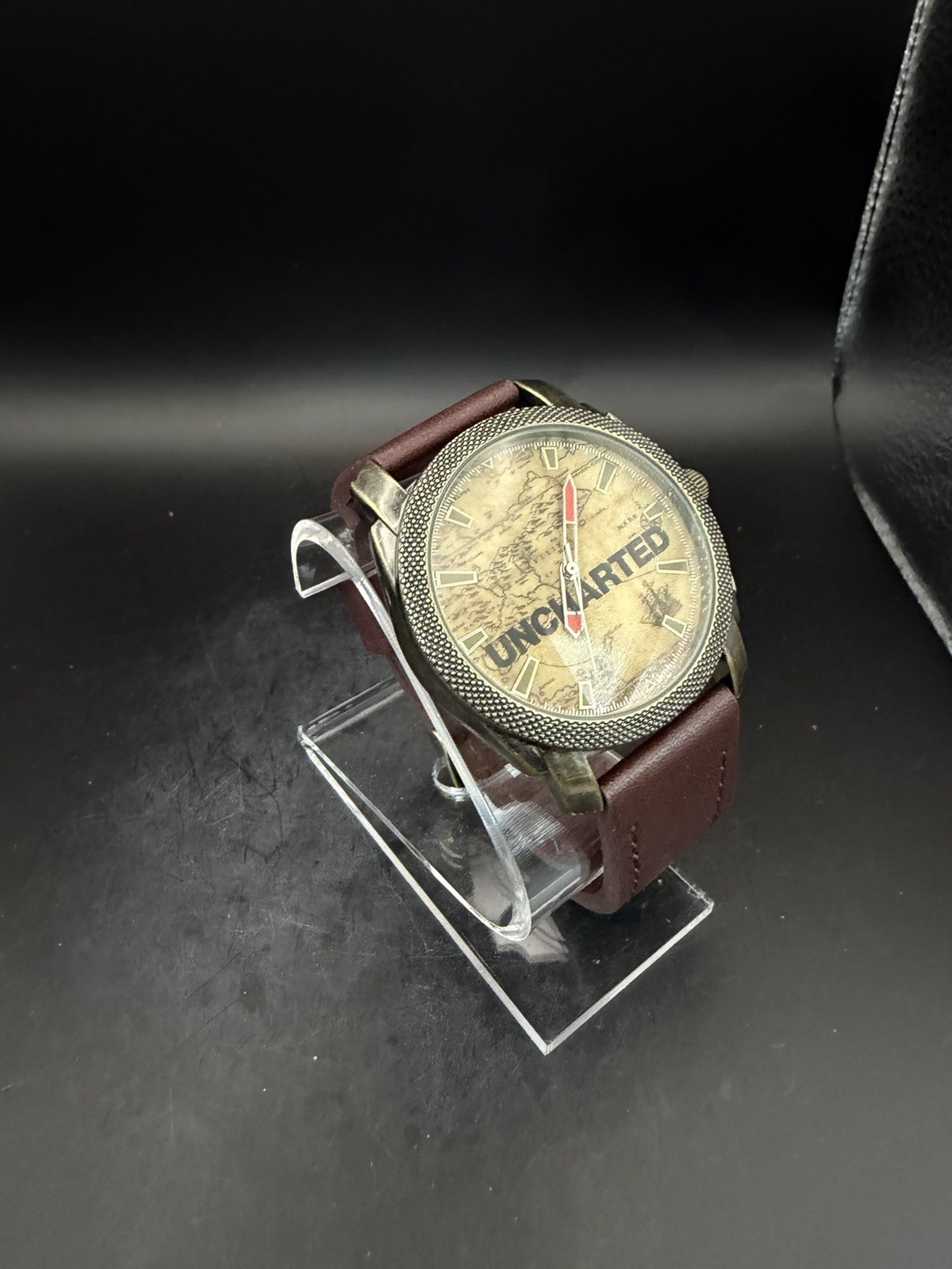 Men’s Sony Uncharted 4 A Thief End Round World Map Dial Brown Leather Watch 07