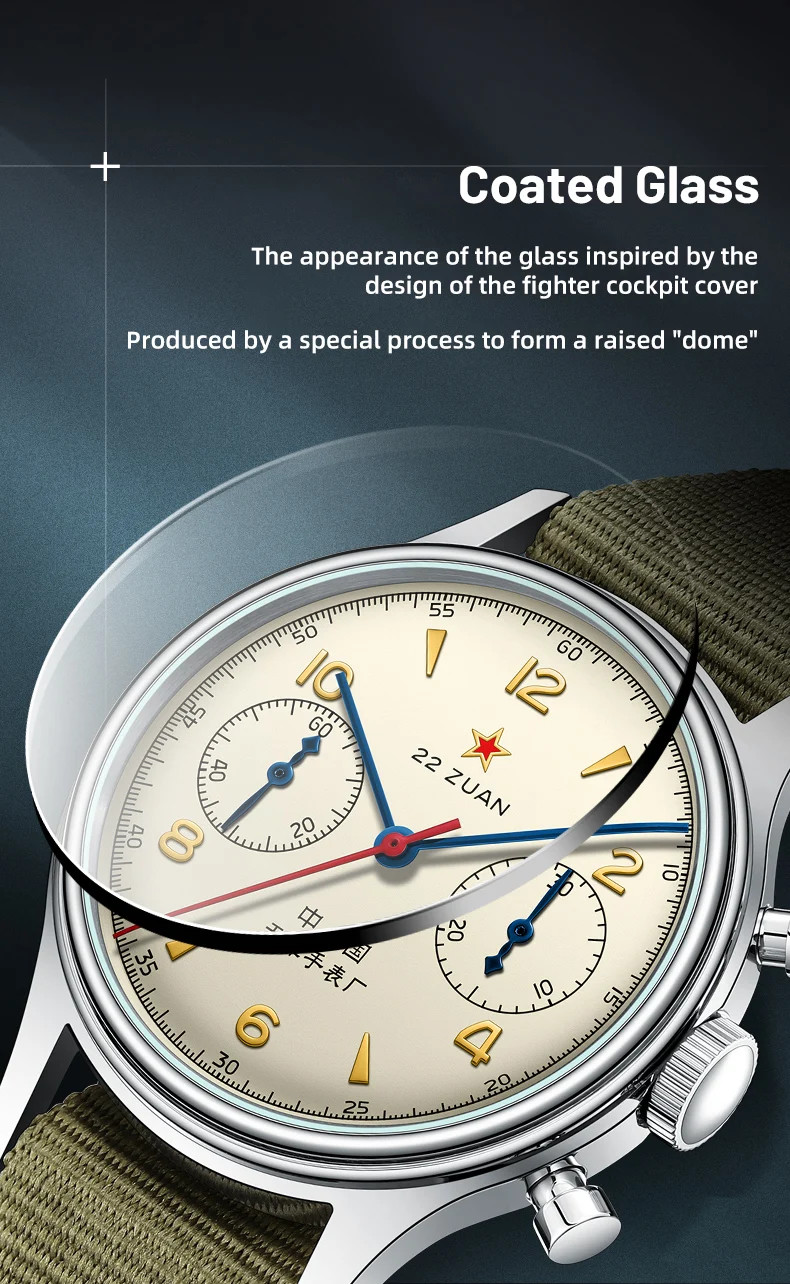 Seagull 1963 Chronograph — ST1901 Manual Wind, Beige Dial, NATO, D304
