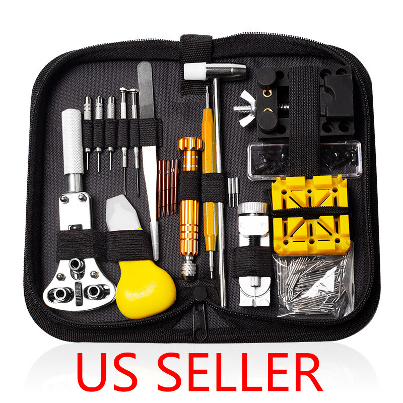 Professional Watch Repair Kit Watchmaker Back Case Opener Link Pin Spring Bar US