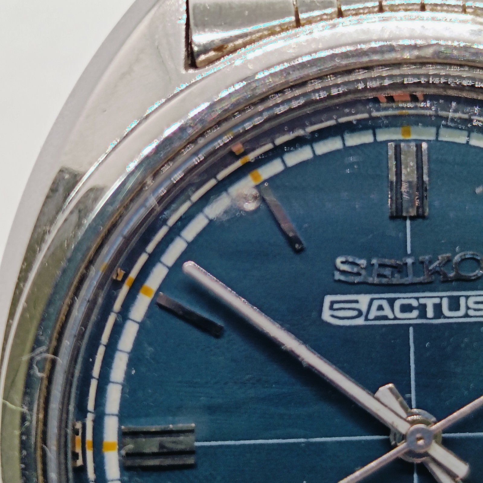 Vintage SEIKO 5 ACTUS 7019-7070 Automatic 21J Blue Dial Day Date Men’s Watch
