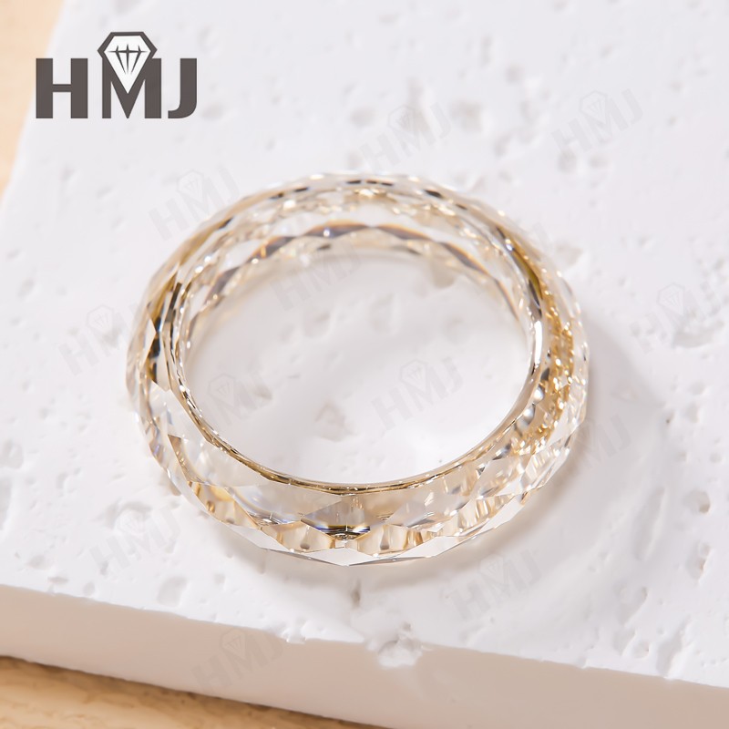 Moissanite Ring VVS1 Champagne Green Round Ring With GRA Jewelry Wedding Charms