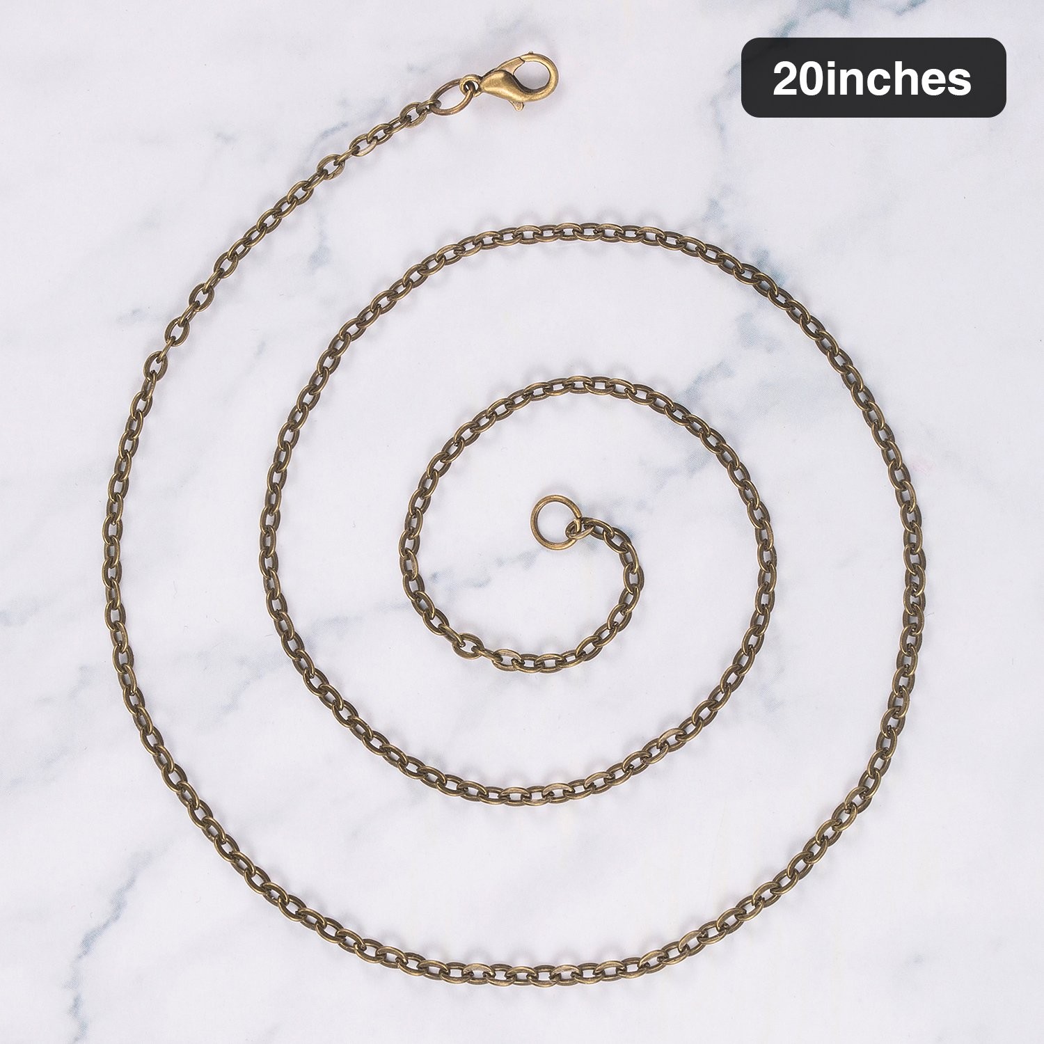 24 Pack Bronze Link Cable Chain Necklace DIY Chain Necklaces (20 Inch)