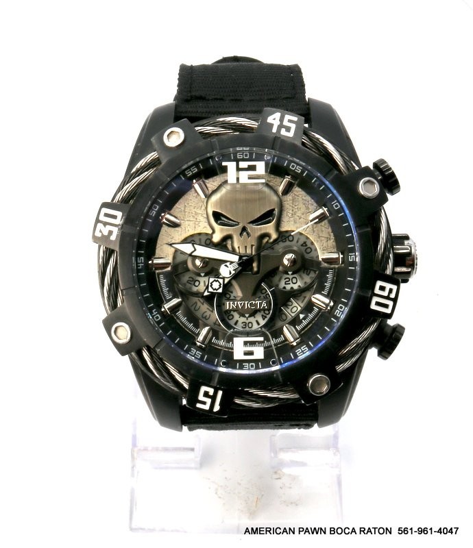 Invicta Marvel Punisher Chronograph Men’s Watch Black Bolt 51mm 33163 Limited Ed