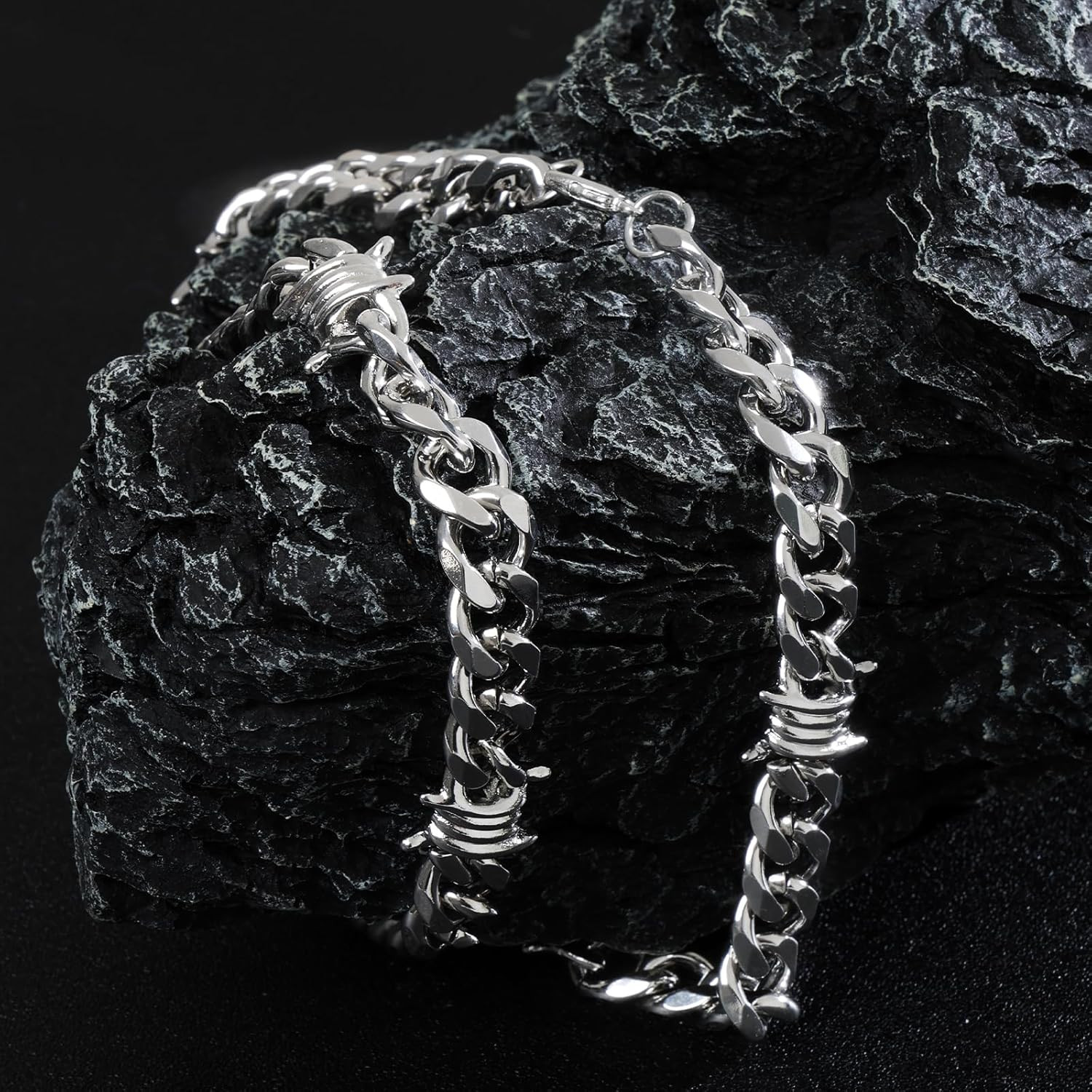 Stainless Steel Pendant Necklace Gothic Y2K Punk Rock Emo Biker Cosplay Vintage
