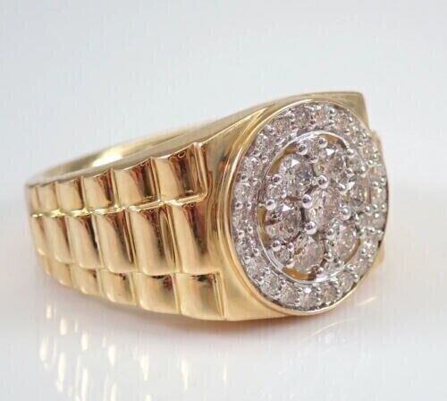 2.80Ct Round Cut Lab Created Diamond Classic Men’s Ring 14K Yellow Gold Plated