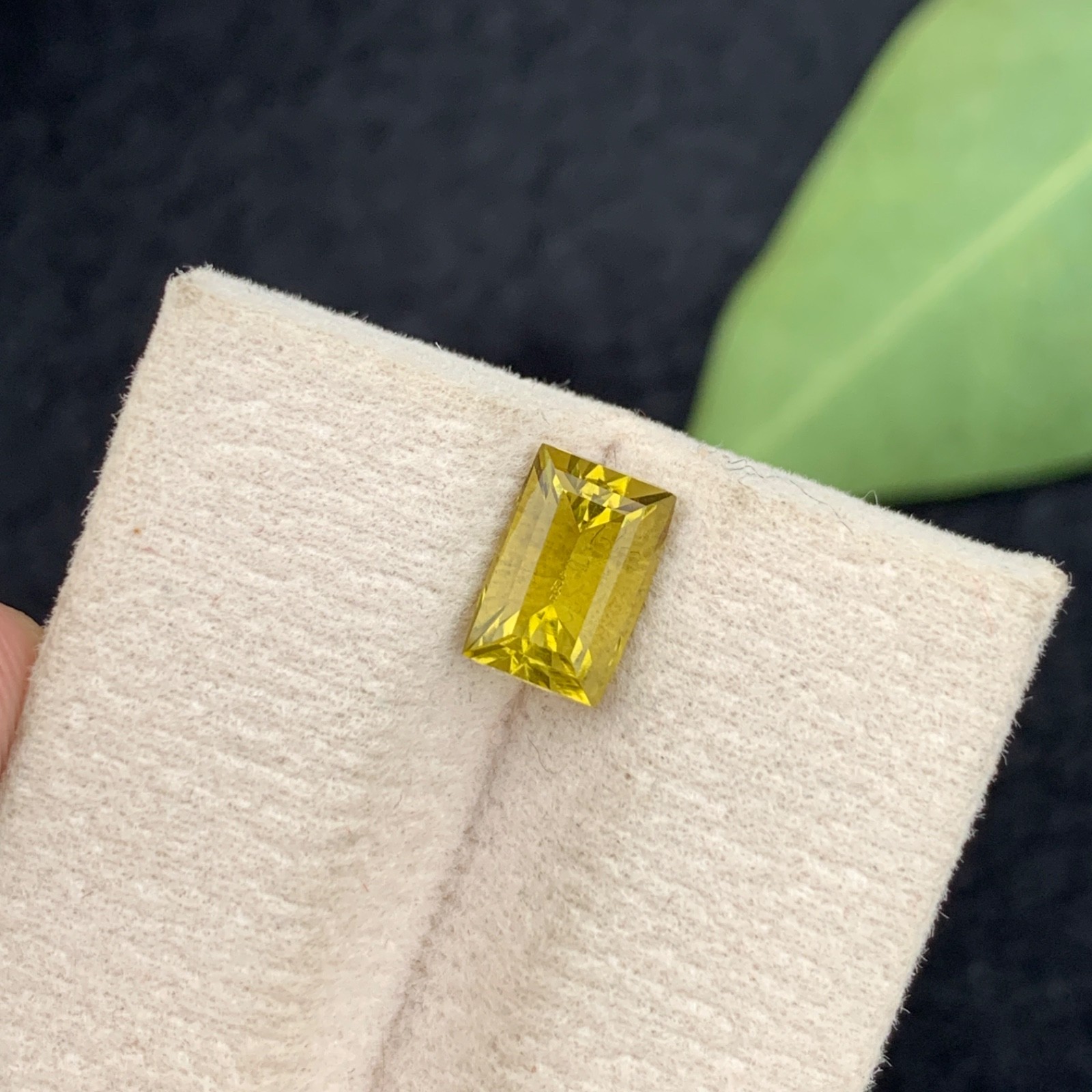 Natural Sphene Titanite 1.5 Ct Baguette Cut Loose Gemstone Pakistan
