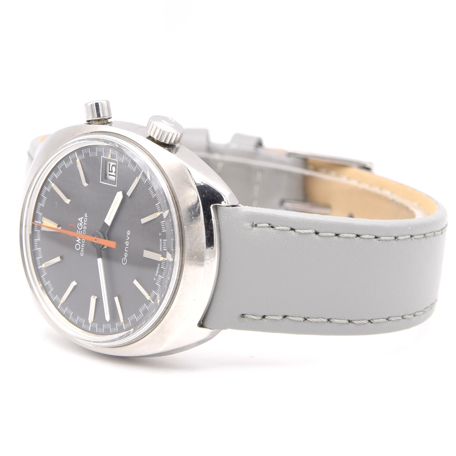 1969 Omega Chronostop Genéve Date Model 146.009 Grey Sloped Dial in Stainless