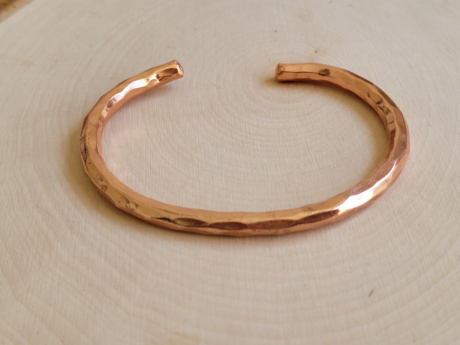 Hammered Solid Pure Copper Cuff – Copper Arthritis Therapy Adjustable Bracelet