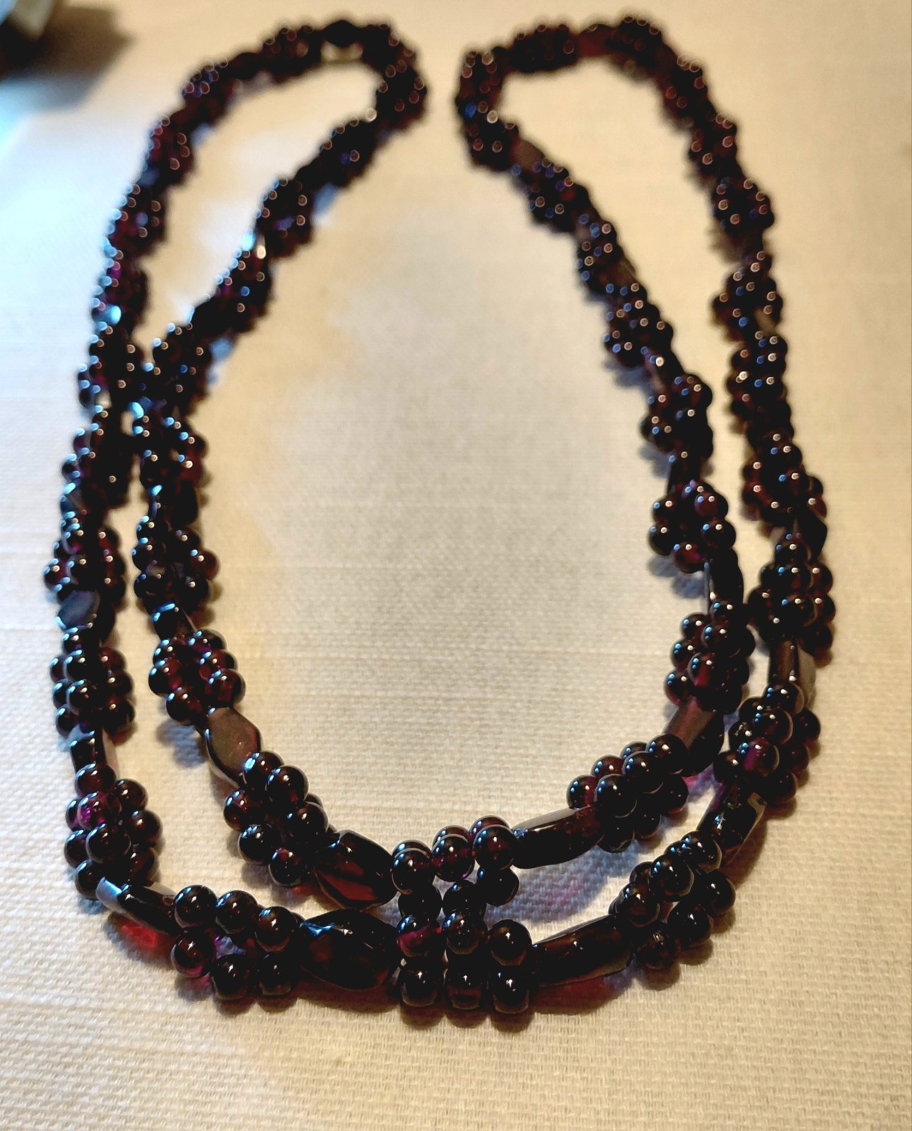 Vintage Natural Red Pyrope Garnet/Almandine Garnet Necklace Grape Clusters…
