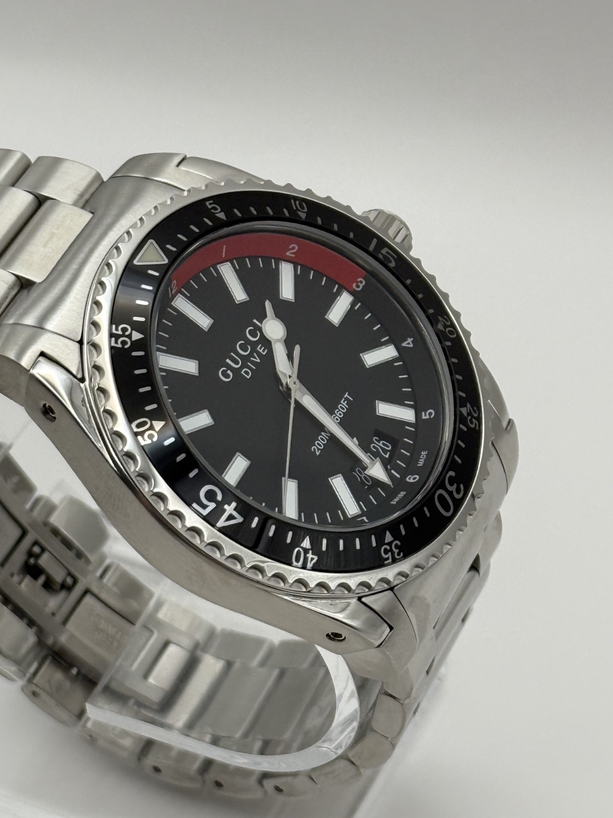 ​GUCCI Dive YA136212 Black Stainless Steel Men’s Watch 45MM – Brand New