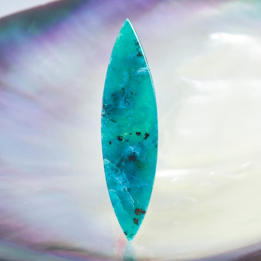 RARE Vibrant Gem Silica Chrysocolla Bacan Island Gemstone Cabochon 2.21 g