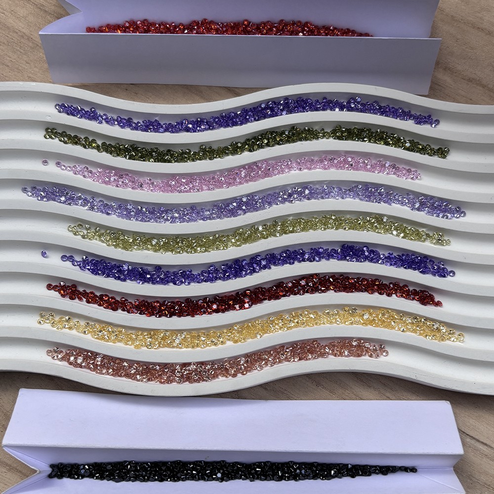 Fancy Color Small Size Loose Zirconia 100pcs 0.8mm-3.5mm for Jewelry DIY Rings