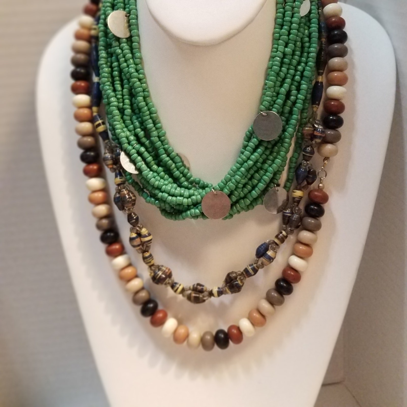Lot of 18 necklaces bracelets ring and pair of earrings