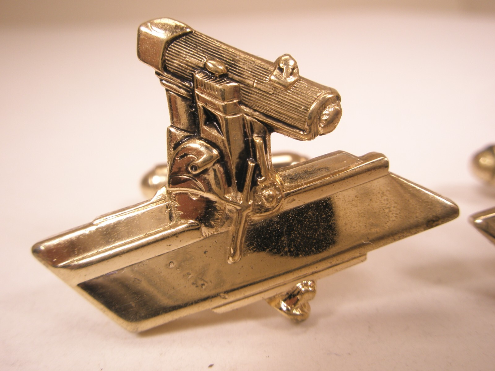Tools Radial Arm Saw Vintage Cuff Links & Tie Bar Clip wood cabinet carpenter