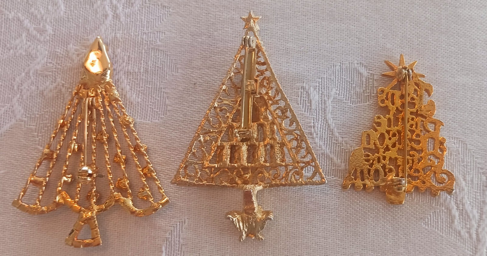 Estate Christmas Tree Brooches ~ TRIFARI CROWN ~ART ARTHUR ~GERRYS AVON ~ WIRE +