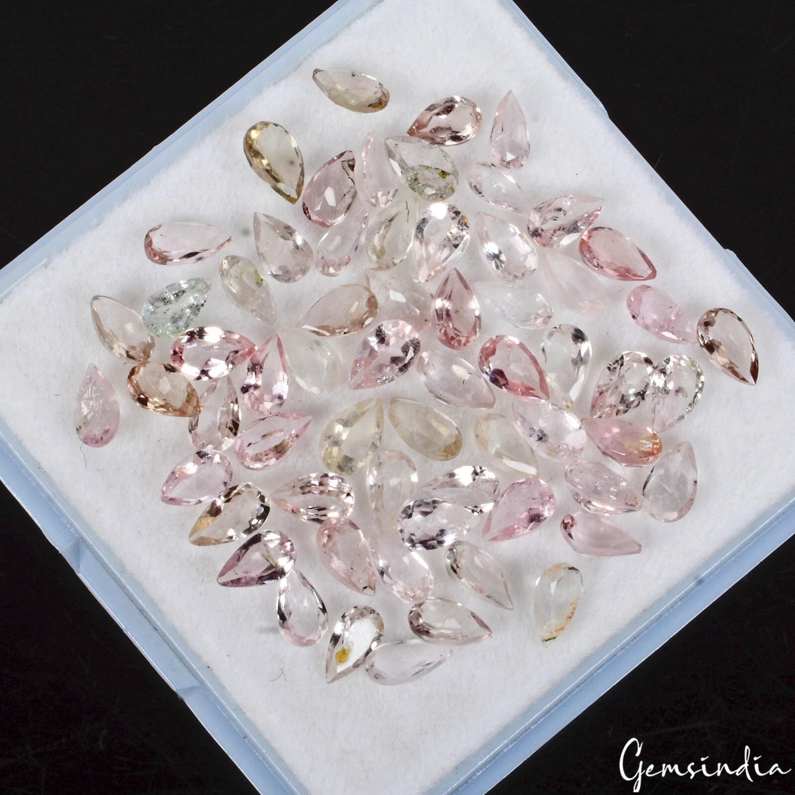 5x3mm Natural Pink Tourmaline Pear Cut Loose Rubellite Gemstones~63 Pcs/11.70 Ct