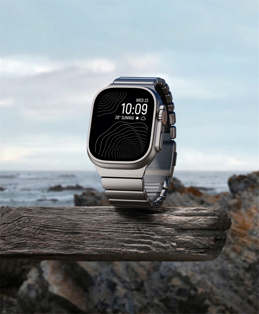 Titanium + Silicone Link Band for Apple Watch Ultra 3 2 49mm Series 11 10 9 8 7