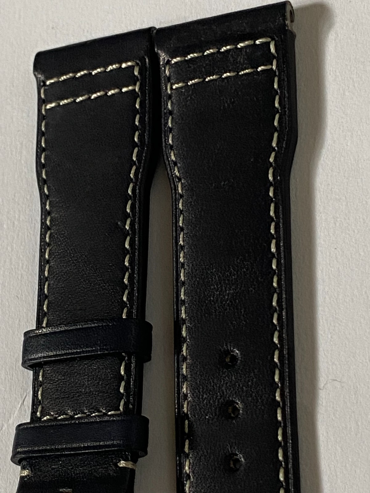 21 mm black leather easy fit strap suitable to Watches Portofino Portugieser IWC